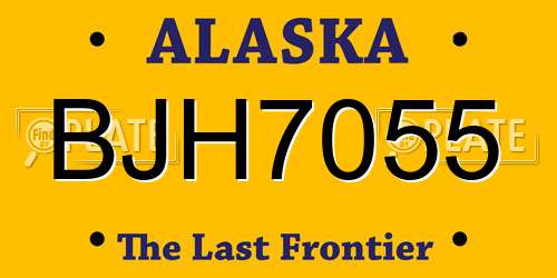 BJH7055 Alaska License Plate