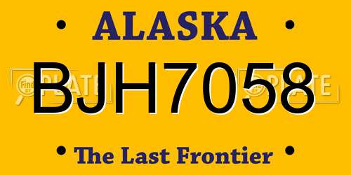 BJH7058 Alaska License Plate