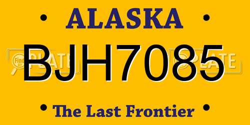 BJH7085 Alaska License Plate