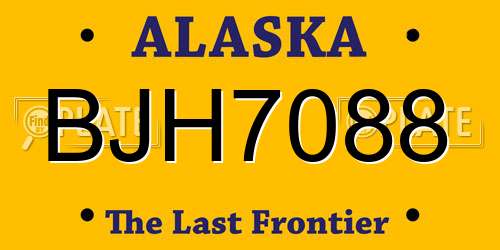 BJH7088 Alaska License Plate