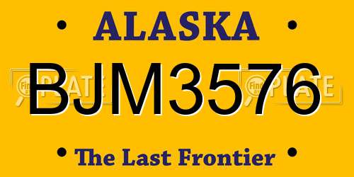 BJM3576 Alaska License Plate