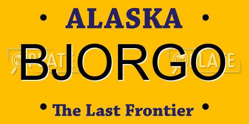 BJORGO Alaska License Plate