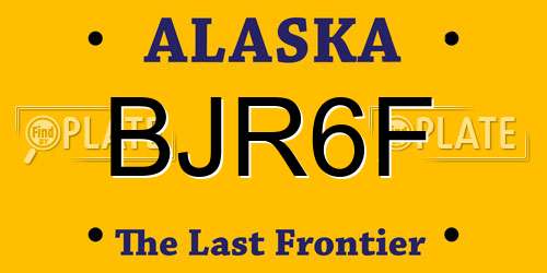 BJR6F Alaska License Plate