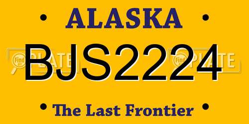 BJS2224 Alaska License Plate