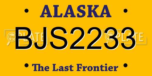 BJS2233 Alaska License Plate