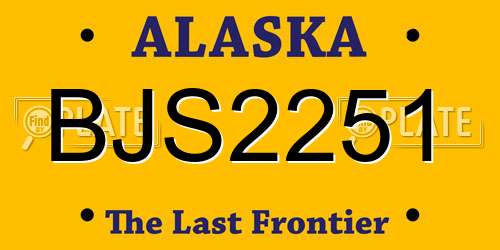 BJS2251 Alaska License Plate