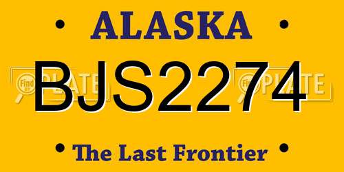 BJS2274 Alaska License Plate