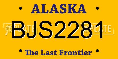 BJS2281 Alaska License Plate