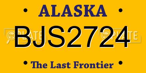 BJS2724 Alaska License Plate