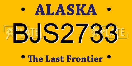 BJS2733 Alaska License Plate
