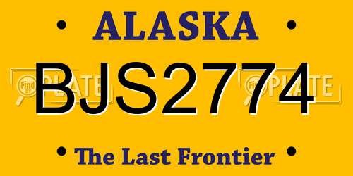 BJS2774 Alaska License Plate