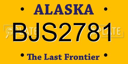 BJS2781 Alaska License Plate