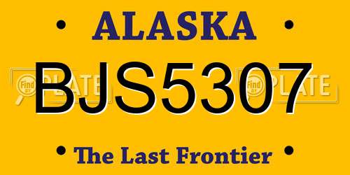 BJS5307 Alaska License Plate