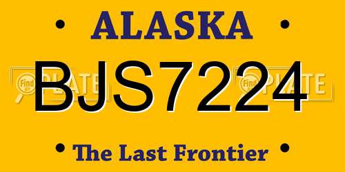 BJS7224 Alaska License Plate
