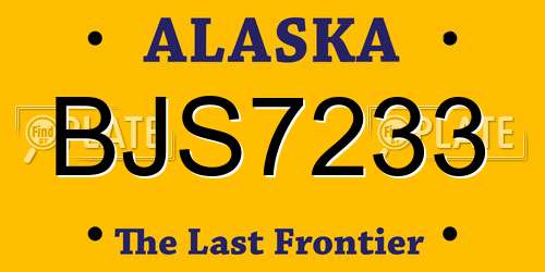 BJS7233 Alaska License Plate
