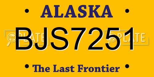 BJS7251 Alaska License Plate