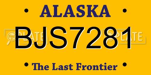 BJS7281 Alaska License Plate