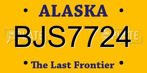 BJS7724 Alaska License Plate