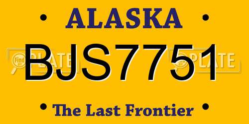 BJS7751 Alaska License Plate