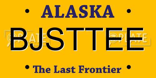 BJSTTEE Alaska License Plate