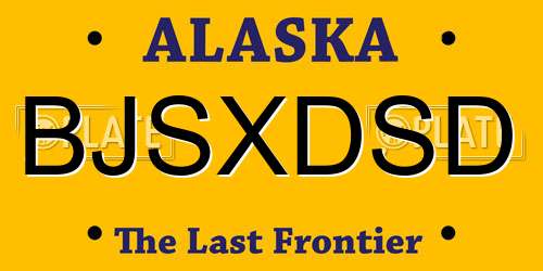 BJSXDSD Alaska License Plate
