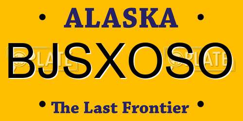 BJSXOSO Alaska License Plate