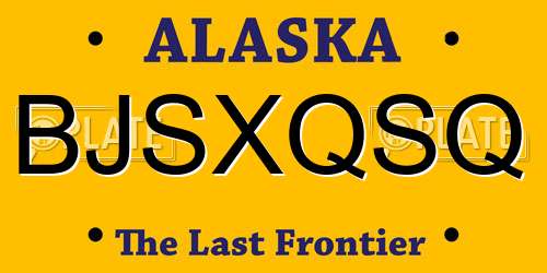 BJSXQSQ Alaska License Plate