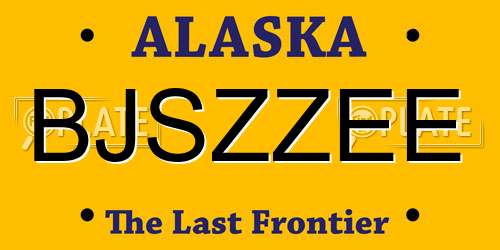 BJSZZEE Alaska License Plate