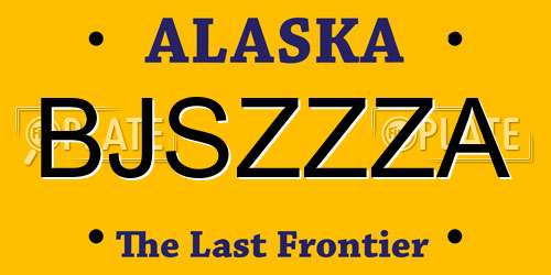 BJSZZZA Alaska License Plate