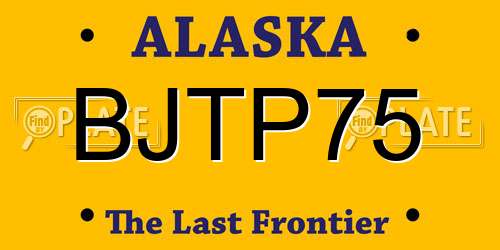 BJTP75 Alaska License Plate