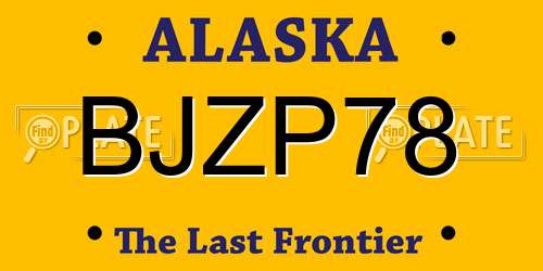 BJZP78 Alaska License Plate
