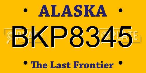BKP8345 Alaska License Plate