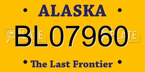BL07960 Alaska License Plate