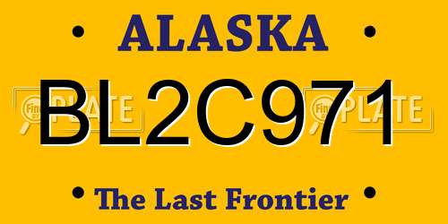 BL2C971 Alaska License Plate
