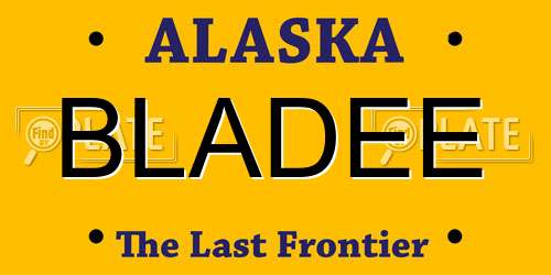 BLADEE Alaska License Plate