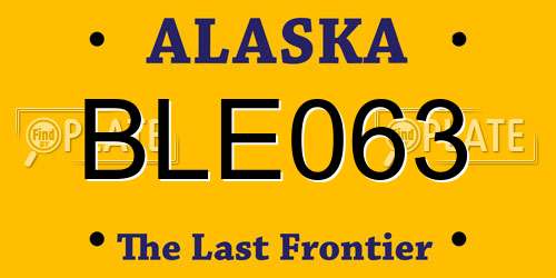 BLE063 Alaska License Plate