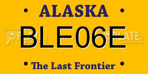 BLE06E Alaska License Plate
