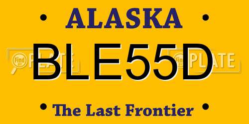 BLE55D Alaska License Plate
