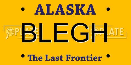 BLEGH Alaska License Plate