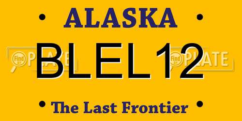 BLEL12 Alaska License Plate