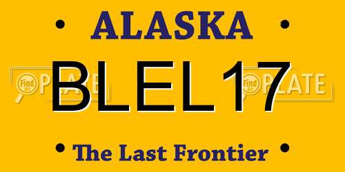 BLEL17 Alaska License Plate
