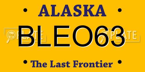 BLEO63 Alaska License Plate