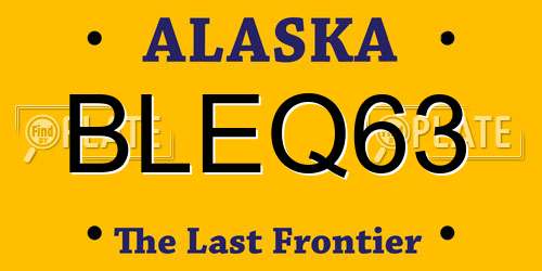 BLEQ63 Alaska License Plate