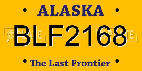 BLF2168 Alaska License Plate
