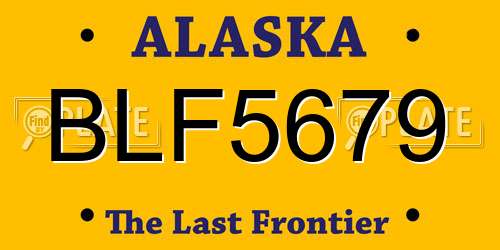 BLF5679 Alaska License Plate