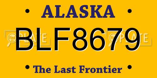 BLF8679 Alaska License Plate