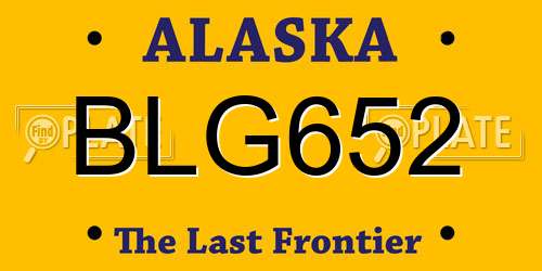 BLG652 Alaska License Plate