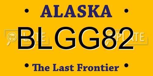 BLGG82 Alaska License Plate