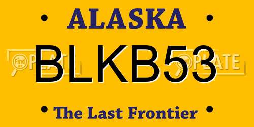BLKB53 Alaska License Plate