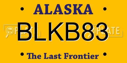 BLKB83 Alaska License Plate
